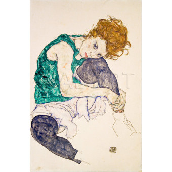 Седнала жена със свити колена (Адел Хармс) (1917) – Егон Шиле